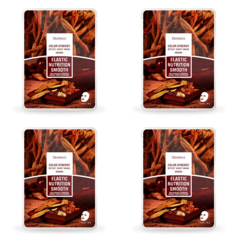 Deoproce Color Synergy Effect Sheet Mask Brown Red Ginseng and Oriental Herbal Complex Extract 20g*20ea