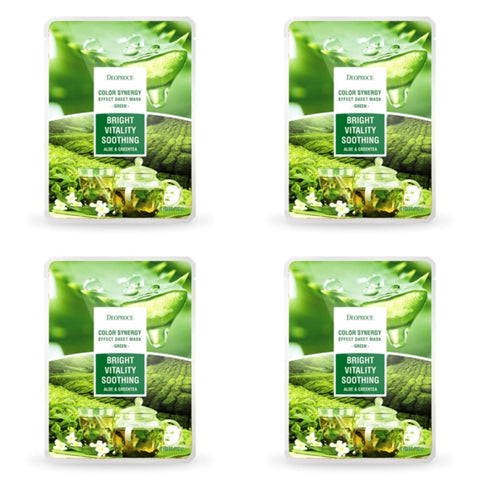 Deoproce Color Synergy Effect Sheet Mask Green Aloe and Green Tea 20g*20ea