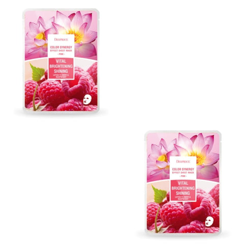 Deoproce Color Synergy Effect Sheet Mask Pink Lotus Flower and Raspberry 20g*10ea