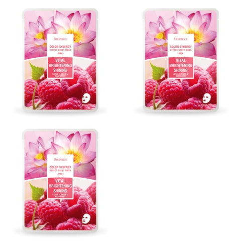 Deoproce Color Synergy Effect Sheet Mask Pink Lotus Flower and Raspberry 20g*15ea