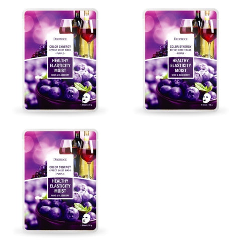 Deoproce Color Synergy Effect Sheet Mask Purple Wine and Blueberry 20g*15ea