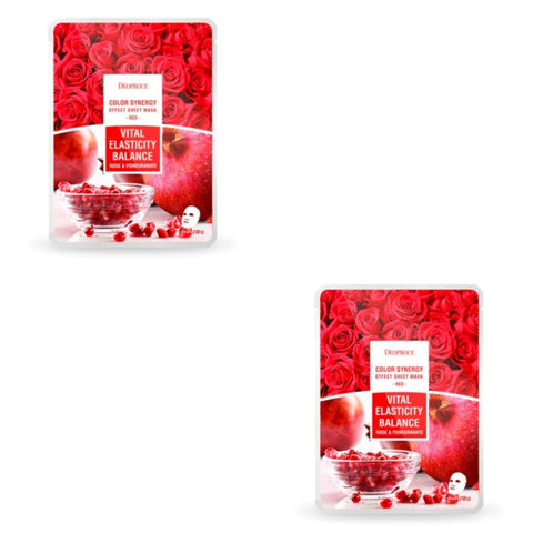 Deoproce Color Synergy Effect Sheet Mask Red Rose and Pomegranate 20g*10ea