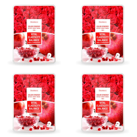 Deoproce Color Synergy Effect Sheet Mask Red Rose and Pomegranate 20g*20ea