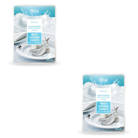 Deoproce Color Synergy Effect Sheet Mask Sky Blue Swallow's Nest and Milk 20g*10ea