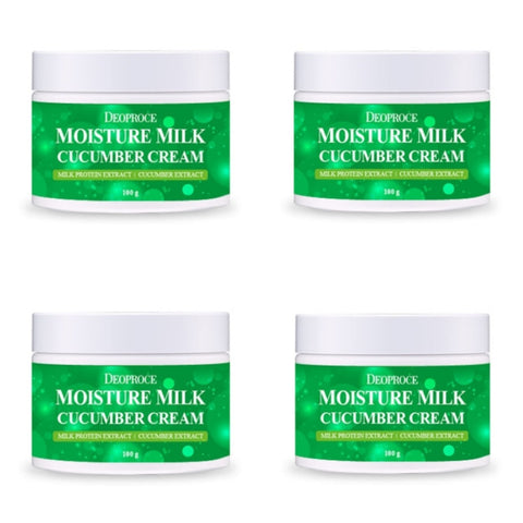 Deoproce Moisture Milk Cucumber Cream 100g*4Pcs