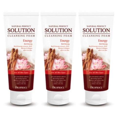 Deoproce Natural Perfect Solution Cleansing Foam Red Ginseng 170g*3Pcs