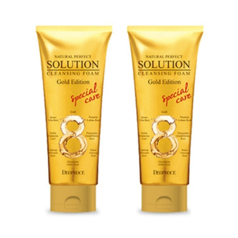 Deoproce Natural Perfect Solution Cleansing Foam Gold Edition 170g*2Pcs