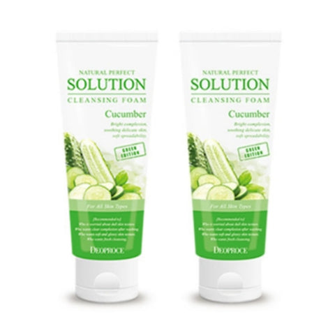 Deoproce Natural Perfect Solution Cleansing Foam Cucumber 170g*2Pcs