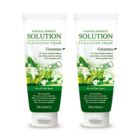 Deoproce Natural Perfect Solution Cleansing Foam Green Tea 170g*2Pcs