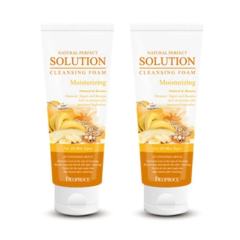 Deoproce Natural Perfect Solution Cleansing Foam Oatmeal and Banana 170g*2Pcs
