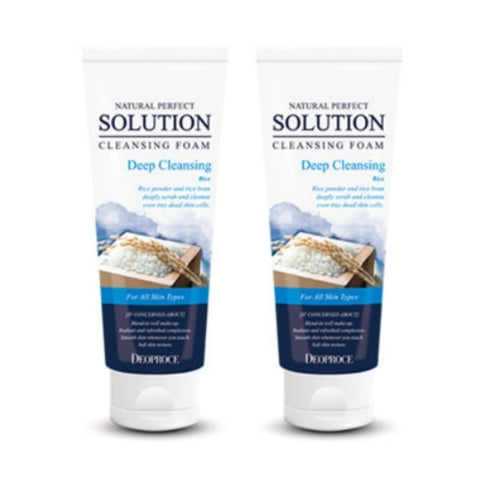 Deoproce Natural Perfect Solution Cleansing Foam Rice 170g*2Pcs