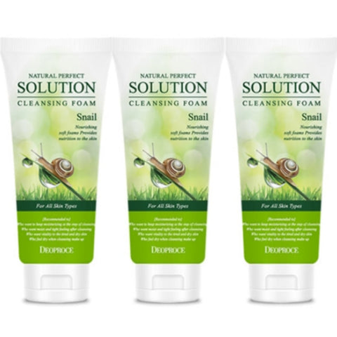 Deoproce Natural Perfect Solution Cleansing Foam Snail 170g*3Pcs