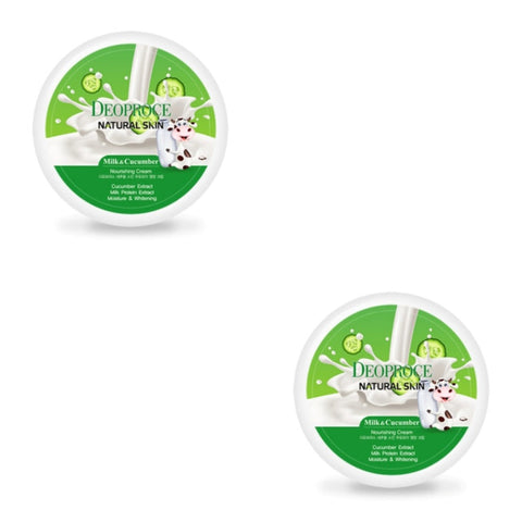 Deoproce Natural Skin Milk and Cucumber Nourishing Cream 100g*2Pcs