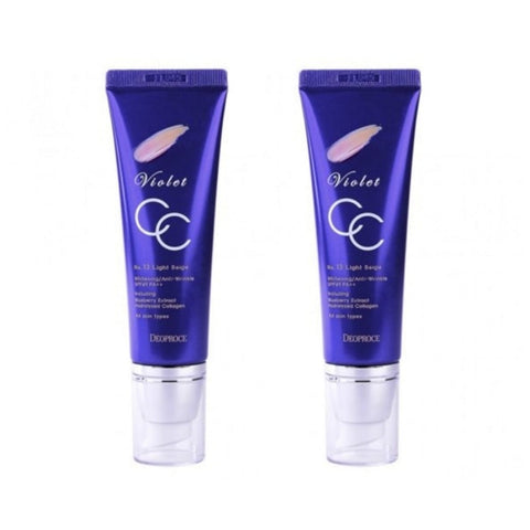 Deoproce Violet CC Cream No.13 Light Beige SPF50+ PA+++ 50g*2Pcs