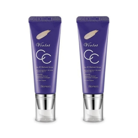 Deoproce Violet CC Cream No.21 Natural Beige SPF50+ PA+++ 50g*2Pcs