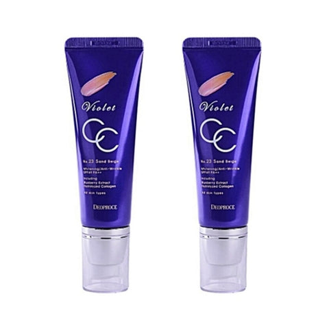 Deoproce Violet CC Cream No.23 Sand Beige SPF50+ PA+++ 50g*2Pcs