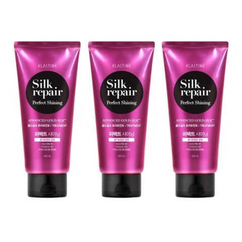 Elastine Silk Repair Perfect Shining Gold Silk Hair Treatment 300ml*3Pcs