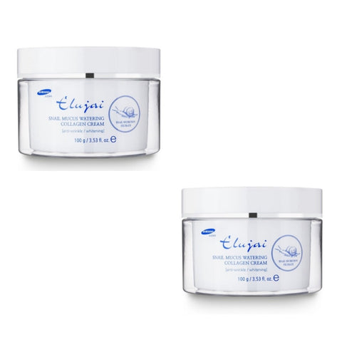 Elujai Snail Mucus Watering Collagen Cream 100g*2Pcs
