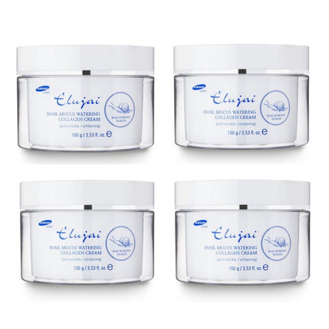 Elujai Snail Mucus Watering Collagen Cream 100g*4Pcs
