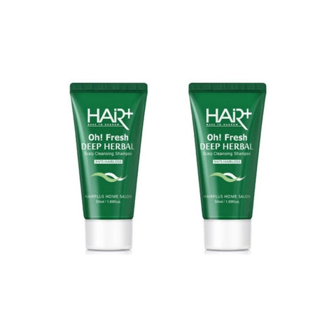 Hair Plus Oh Fresh Deep Herbal Scalp Cleansing Shampoo 50ml*2Pcs