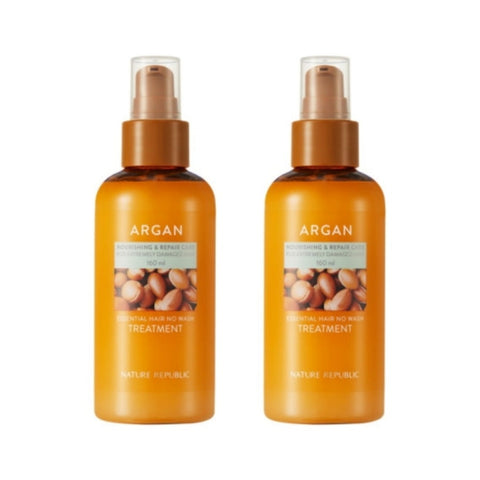 Nature Republic Argan Essential No Wash Hair Treatment 160ml*2Pcs