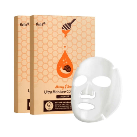 Nella Honey 1 Snail Ultra Moisture Cotton Mask Pack 29g*10ea
