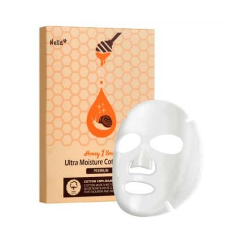 Nella Honey 1 Snail Ultra Moisture Cotton Mask Pack 29g*5ea