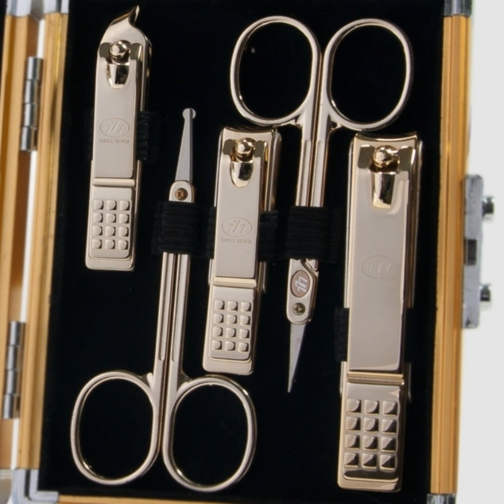 777 Three Seven Gold Nail Clippers Set 11 Pieces TS-16000VG Made in Korea