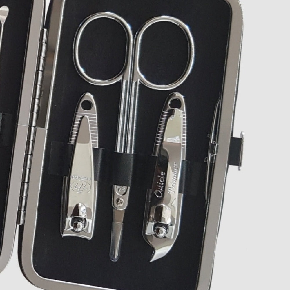 777 Three Seven Silver Nail Clippers 6 Pieces Beauty Set TS-399C Made in Korea