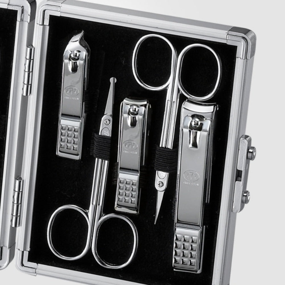 777 Three Seven Silver Nail Clippers Set 11 Pieces TS-16000VC Made in Korea
