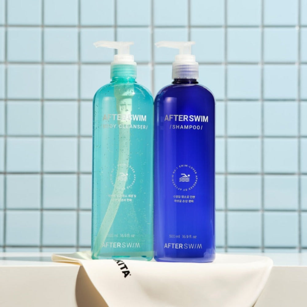 Afterswim Shampoo 500ml + Body Cleanser 500ml Made in Korea
