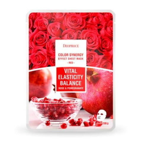 Deoproce Color Synergy Effect Sheet Mask Red Rose and Pomegranate 20g*5ea