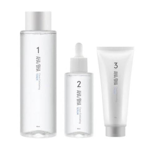 Eunyul AHA / BHA Clean Exfoliating Toner Serum Cream Set