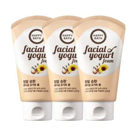 Happy Bath Real Mild Facial Yogurt Foam 120ml*3Pcs