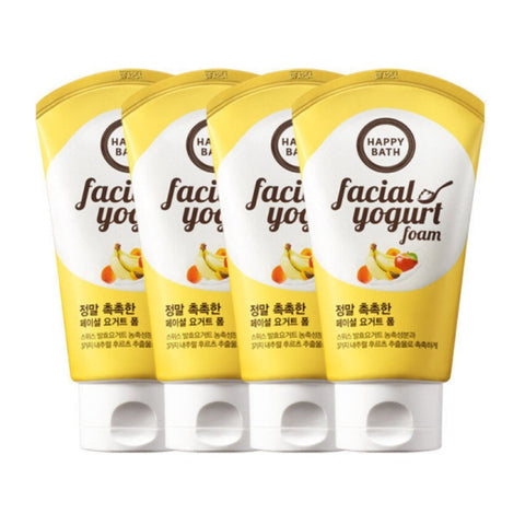 Happy Bath Real Moist Facial Yogurt Foam 120ml*4Pcs