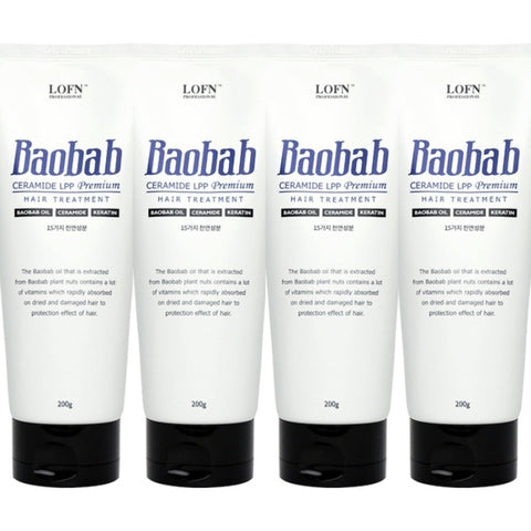 LOFN Baobab Ceramide LPP Premium Hair Treatment 200g*4Pcs