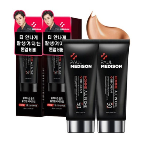 Paul Medison Homme All in One BB Cream SPF50+ PA+++ 60ml*2Pcs