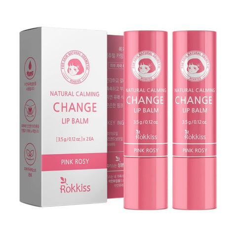 Rokkiss Natural Calming Change Lip Balm Pink Rosy 3.5g*2Pcs